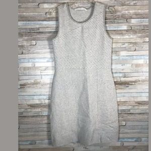 Athleta tank sweater dress striped gray size M